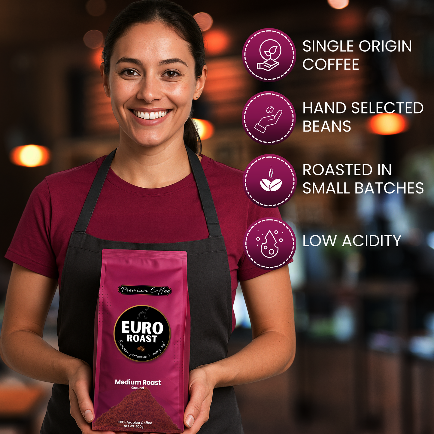 Freshly Roasted, Ground, Medium Roast Coffee